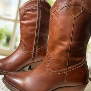 Frye Nataly Leather Western Boots